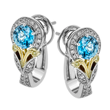 Color Earring in 18k Gold with Diamonds