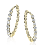 Hoop Earring in 18k Gold with Diamonds