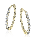Hoop Earring in 18k Gold with Diamonds