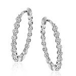 Hoop Earring in 18k Gold with Diamonds