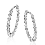 Hoop Earring in 18k Gold with Diamonds