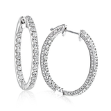 Hoop Earring in 18k Gold with Diamonds