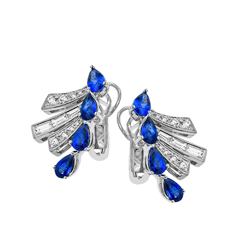 Color Earring in 18k Gold with Diamonds