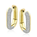 Hoop Earring in 18k Gold with Diamonds