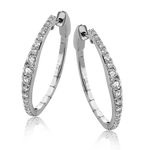 Hoop Earring in 18k Gold with Diamonds