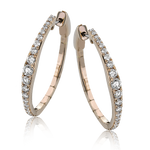 Hoop Earring in 18k Gold with Diamonds