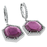 Color Earring in 18k Gold with Diamonds