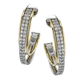 Hoop Earring in 18k Gold with Diamonds