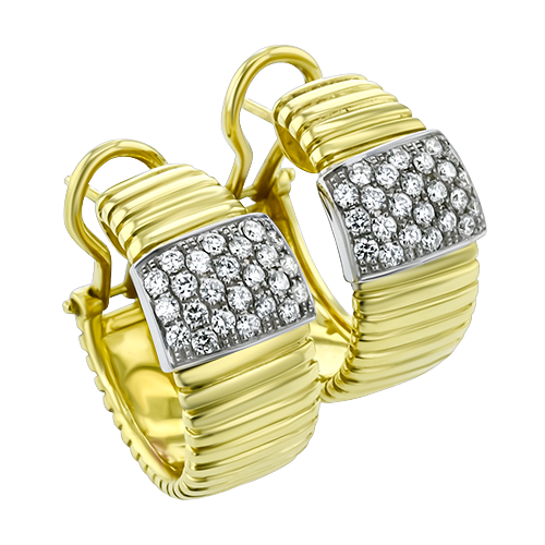 Hoop Earring in 18k Gold with Diamonds