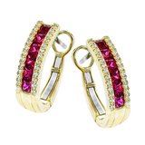 Color Earring in 18k Gold with Diamonds