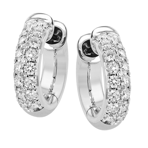 Hoop Earring in 18k Gold with Diamonds