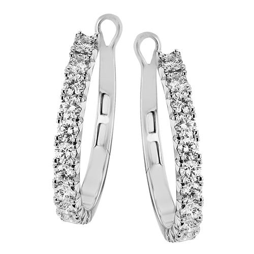 Hoop Earring in 18k Gold with Diamonds