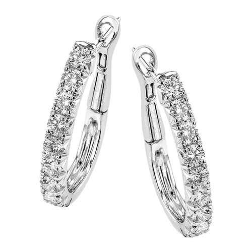 Hoop Earring in 18k Gold with Diamonds