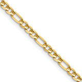 14k 3mm Concave Open Figaro Chain