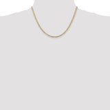 14k 3mm Concave Open Figaro Chain