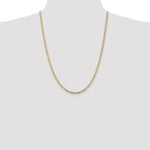 14k 3mm Concave Open Figaro Chain