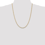 14k 3mm Concave Open Figaro Chain