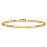 14k 3mm Concave Open Figaro Chain