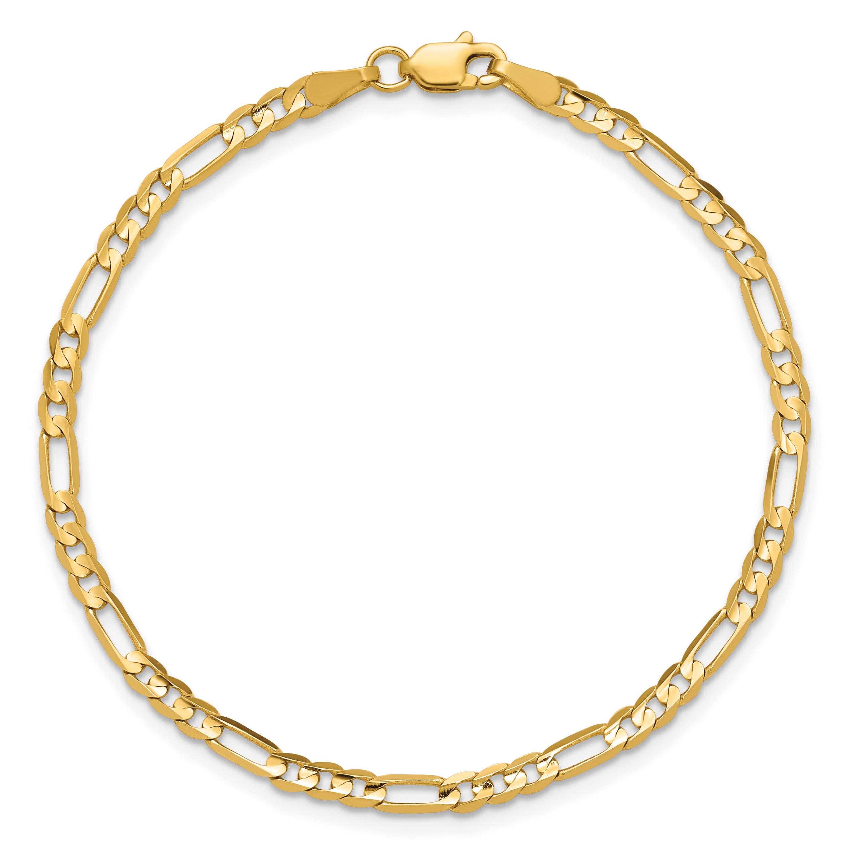 14k 3mm Concave Open Figaro Chain