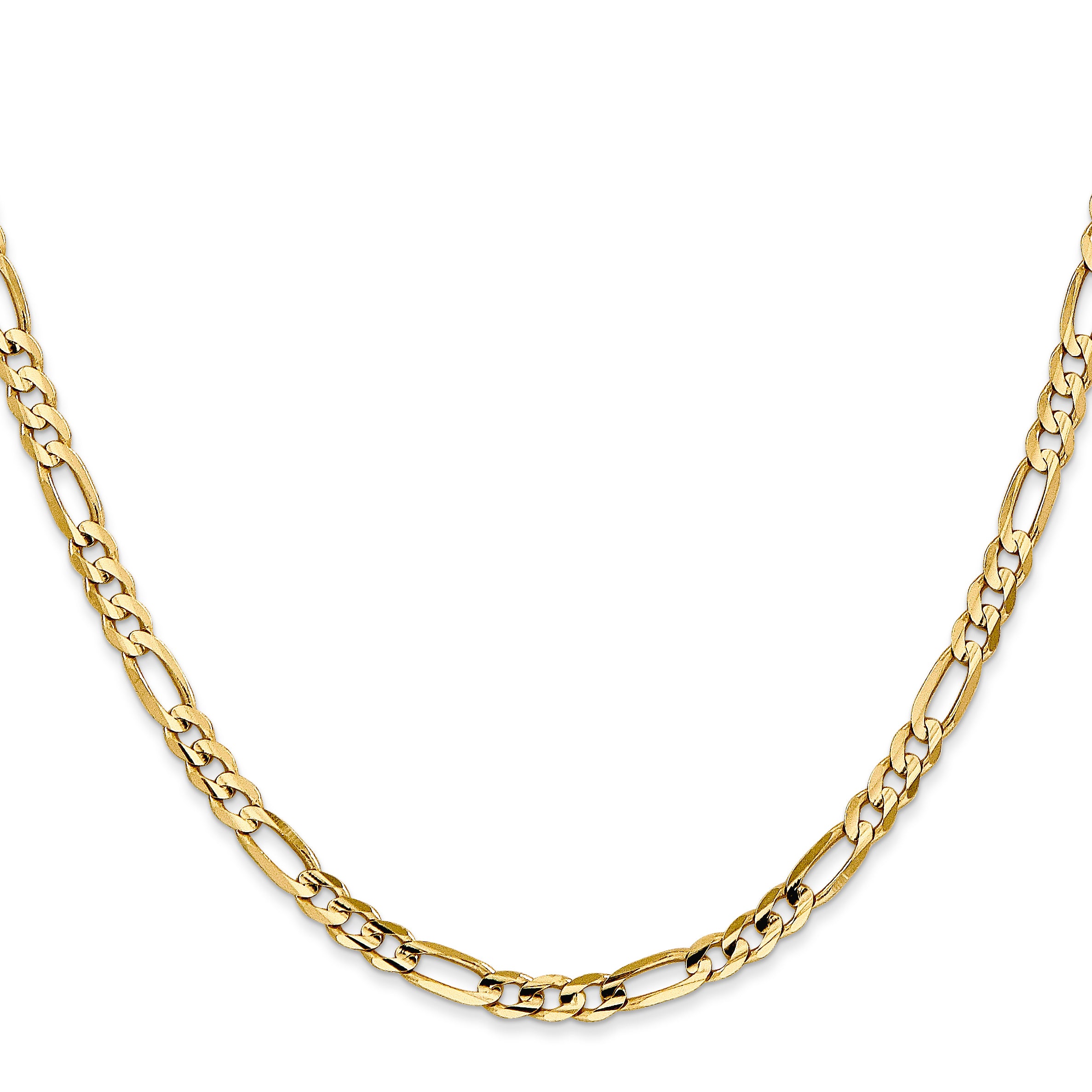 14k 4mm Concave Open Figaro Chain