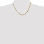 14k 4mm Concave Open Figaro Chain