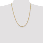 14k 4mm Concave Open Figaro Chain