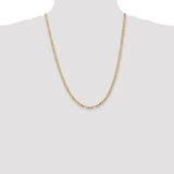 14k 4mm Concave Open Figaro Chain