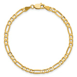 14k 4mm Concave Open Figaro Chain