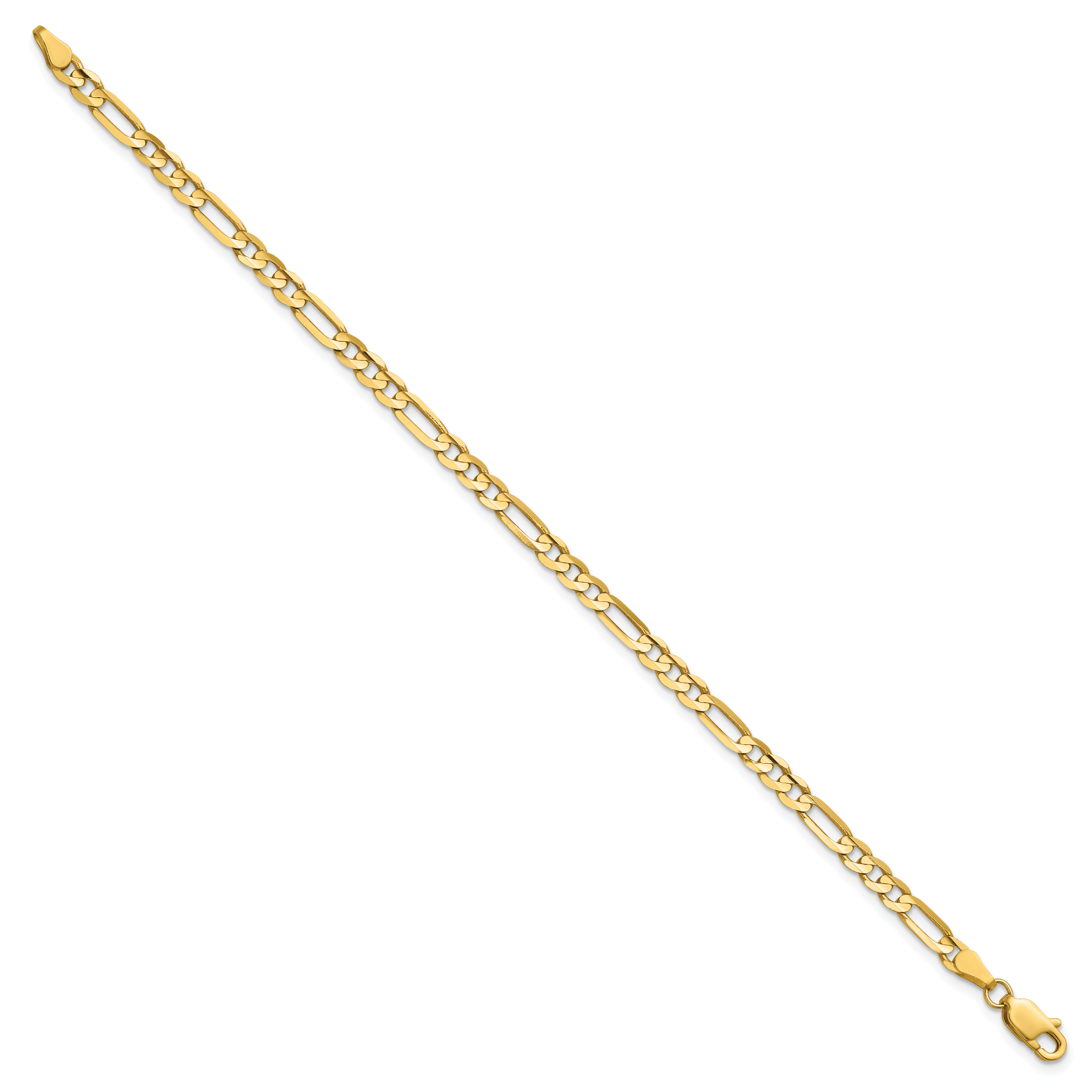 14k 4mm Concave Open Figaro Chain