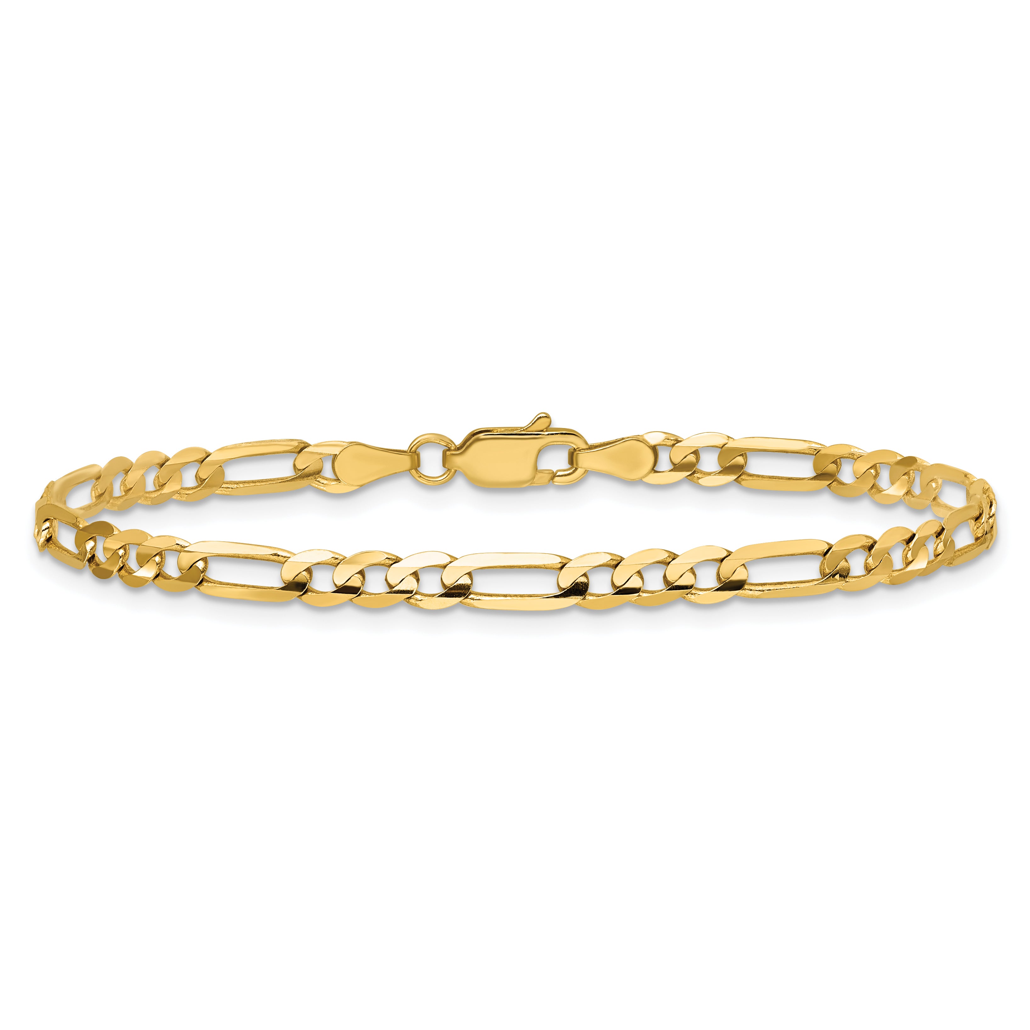 14k 4mm Concave Open Figaro Chain