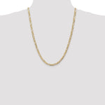 14k 4.5mm Concave Open Figaro Chain