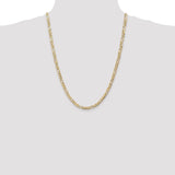 14k 4.5mm Concave Open Figaro Chain
