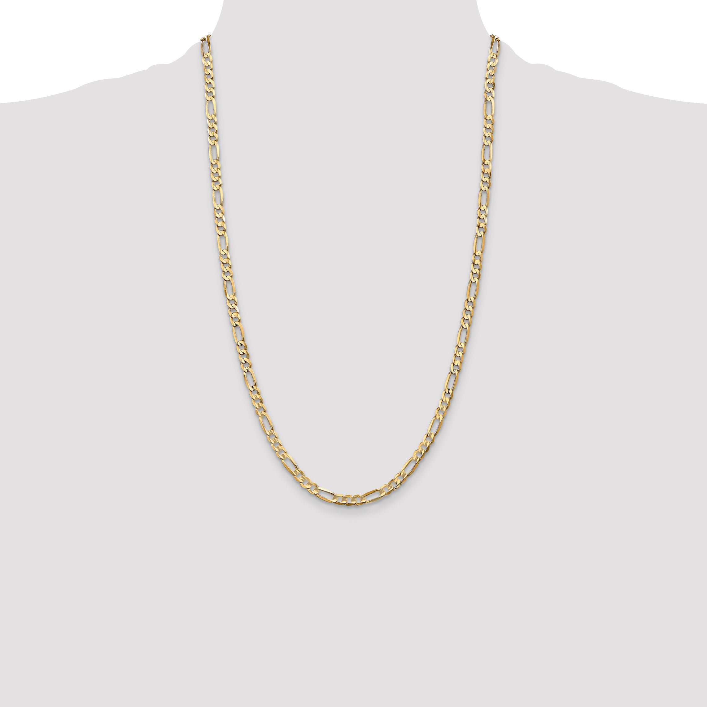 14k 4.5mm Concave Open Figaro Chain