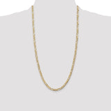 14k 4.5mm Concave Open Figaro Chain