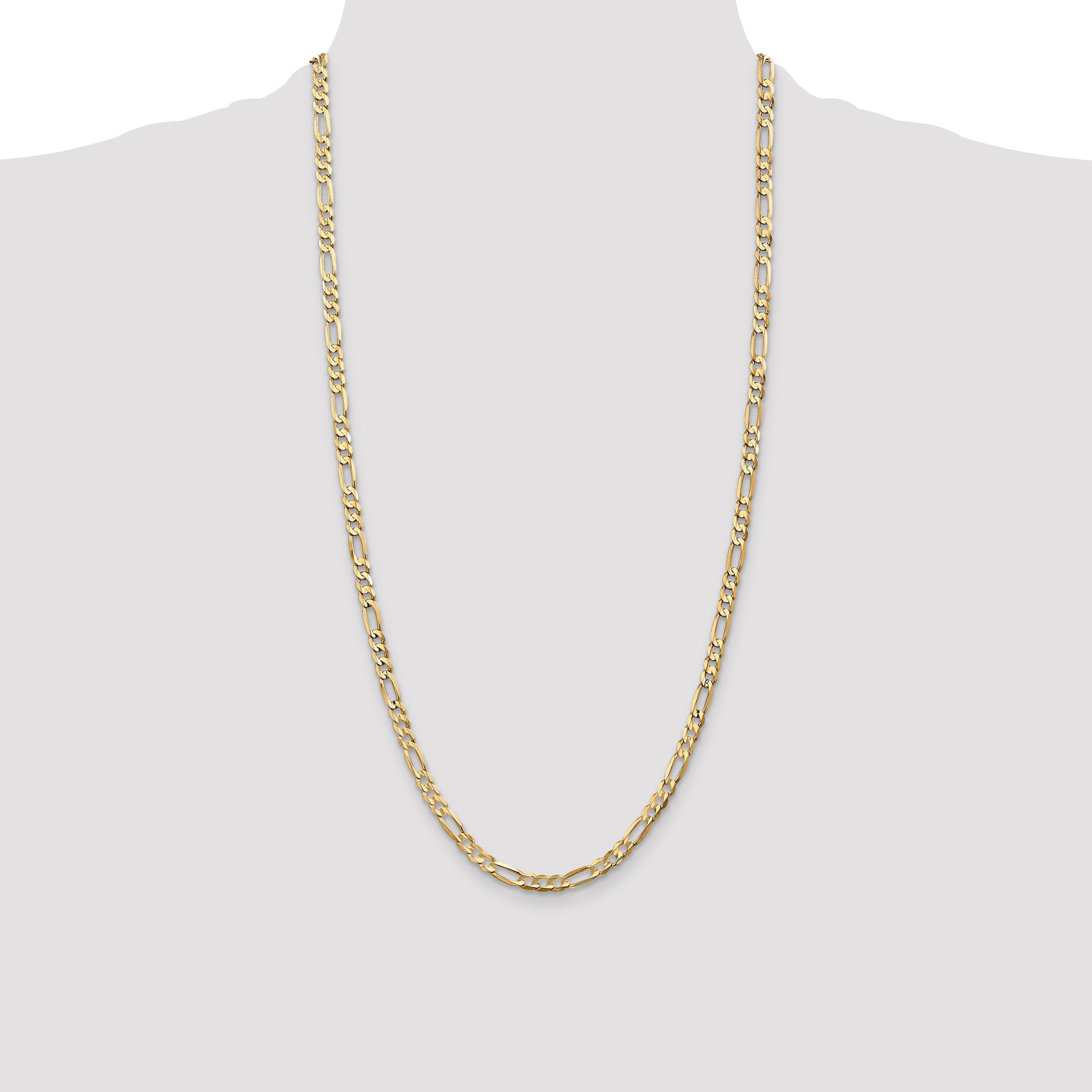 14k 4.5mm Concave Open Figaro Chain