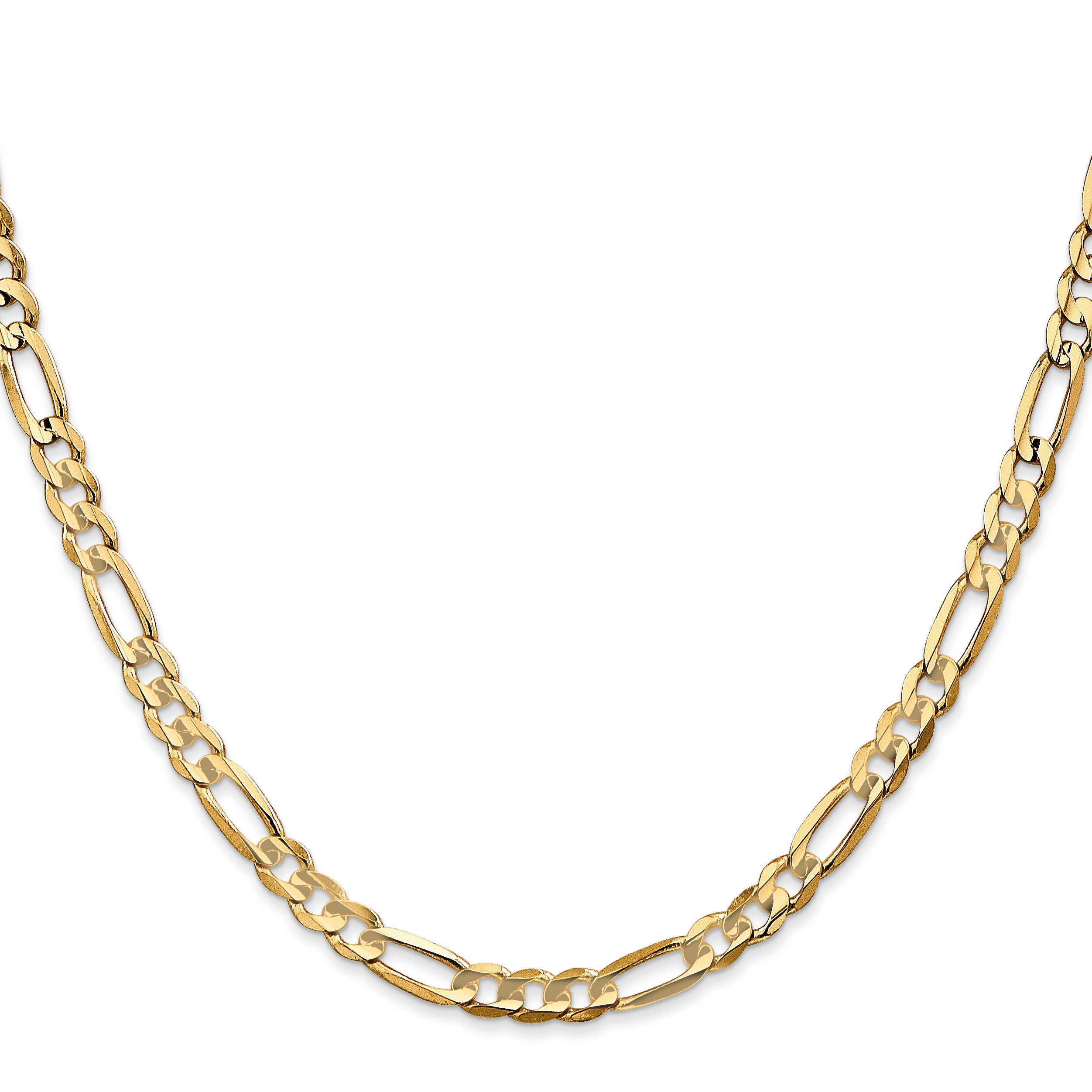 14k 4.5mm Concave Open Figaro Chain