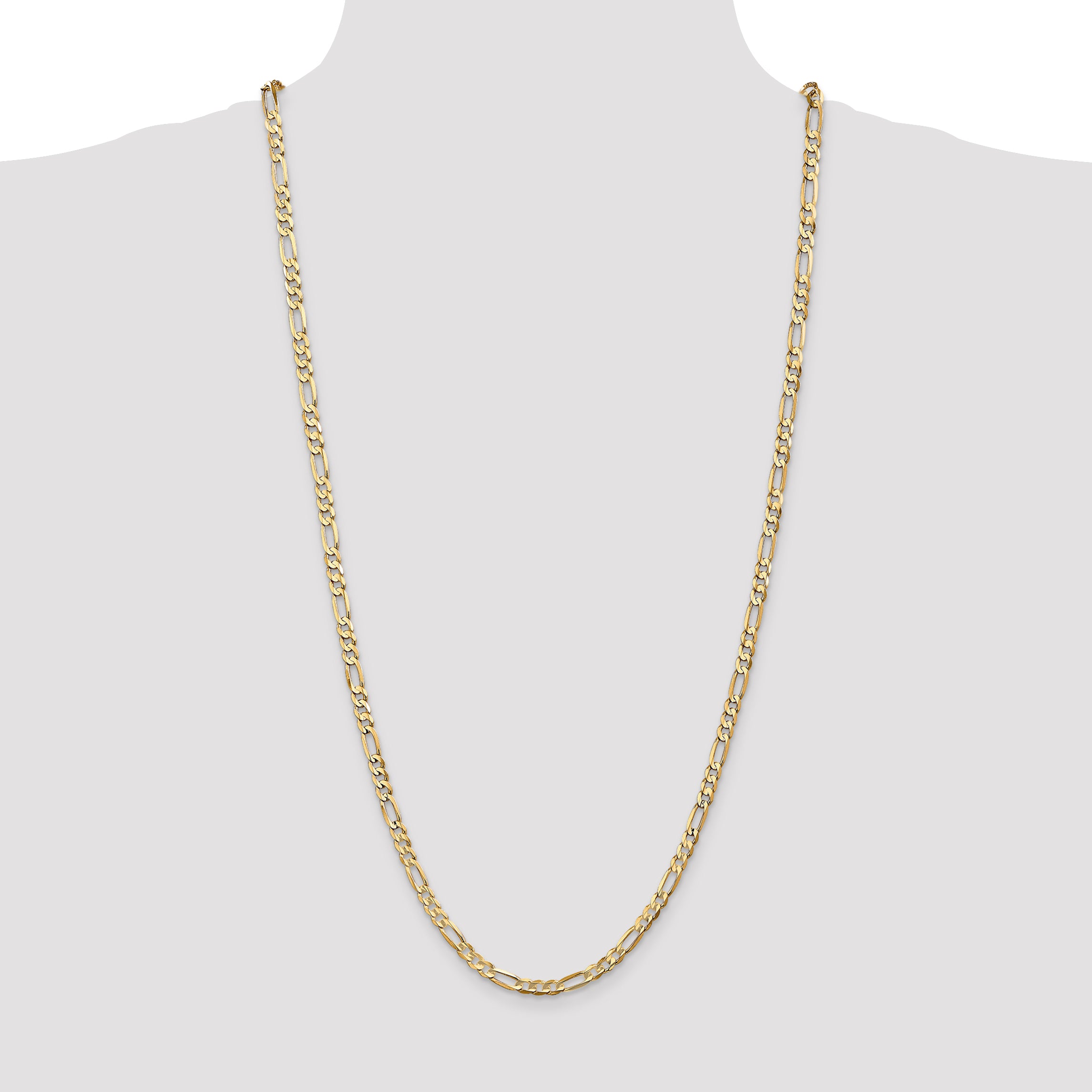 14k 4.5mm Concave Open Figaro Chain
