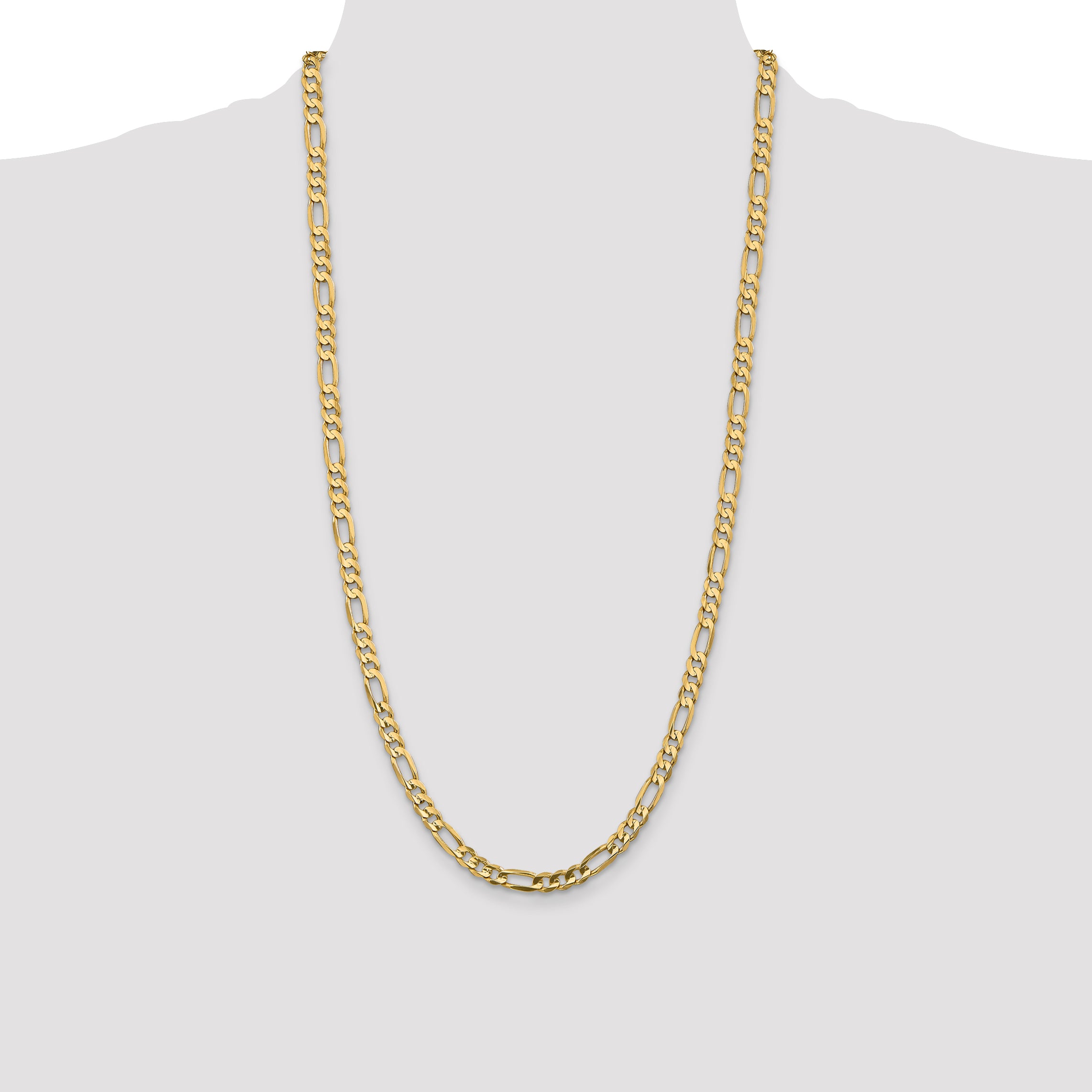 14k 5.5mm Concave Open Figaro Chain