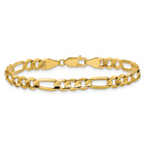 14k 5.5mm Concave Open Figaro Chain
