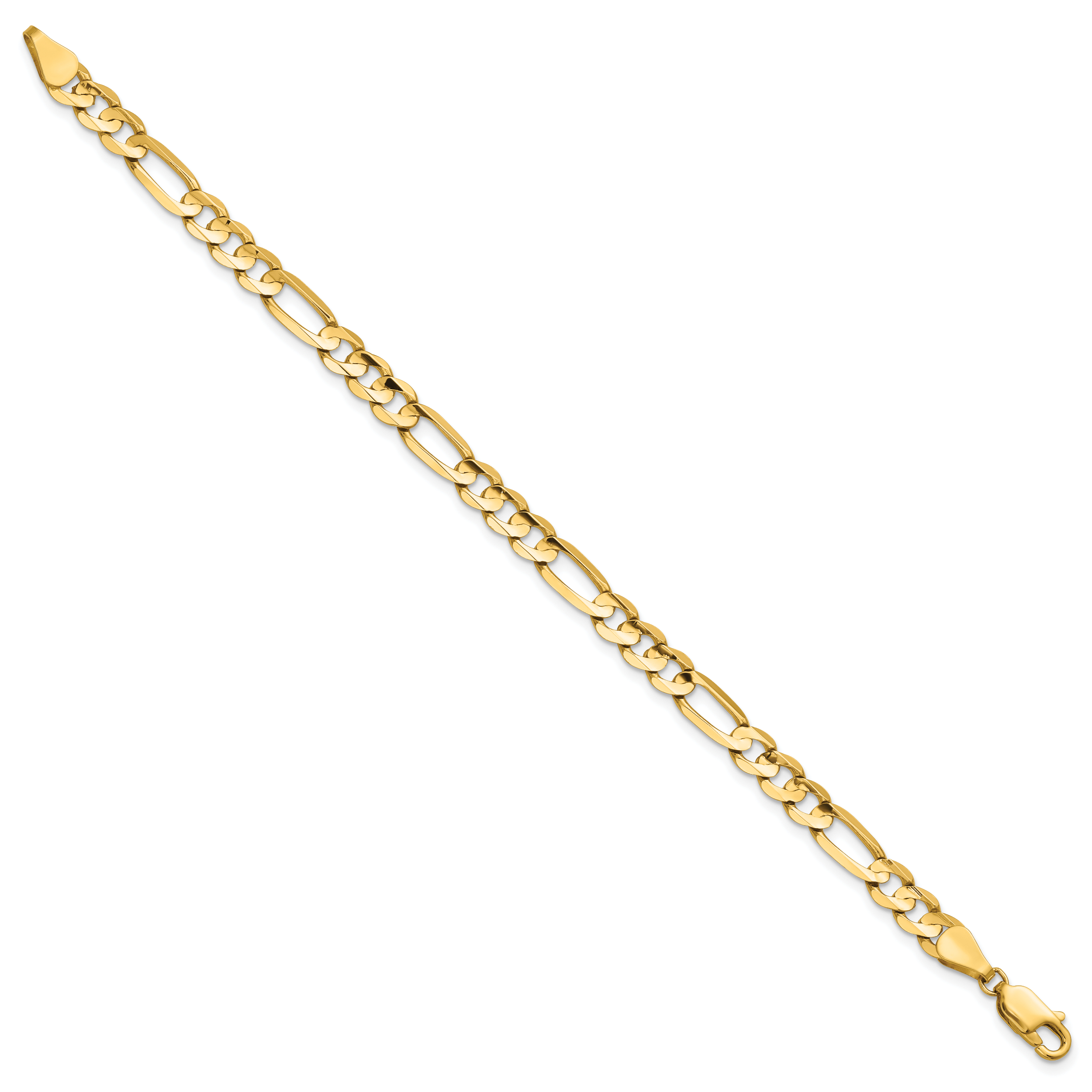 14k 5.5mm Concave Open Figaro Chain