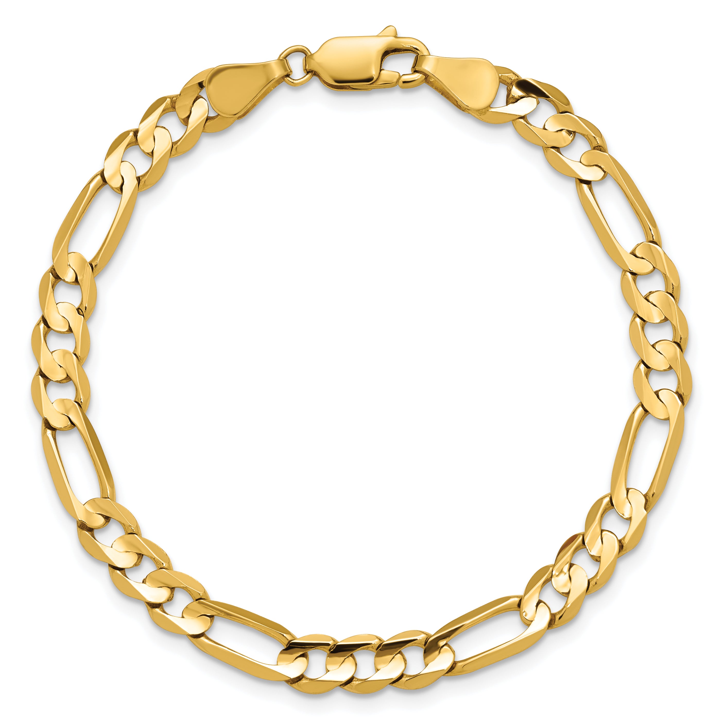 14k 5.5mm Concave Open Figaro Chain