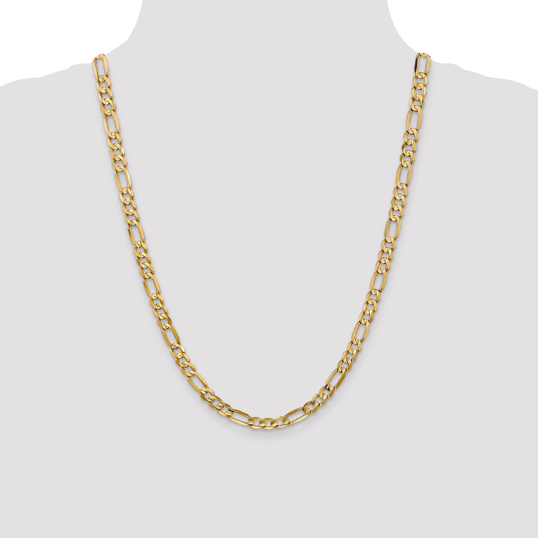 14k 6mm Concave Open Figaro Chain