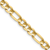 14k 6mm Concave Open Figaro Chain