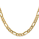 14k 6mm Concave Open Figaro Chain