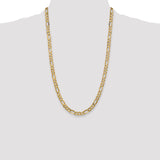 14k 6mm Concave Open Figaro Chain