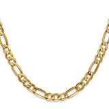14k 6mm Concave Open Figaro Chain