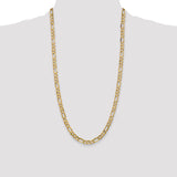 14k 6mm Concave Open Figaro Chain