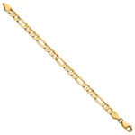 14k 6mm Concave Open Figaro Chain