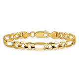 14k 6mm Concave Open Figaro Chain