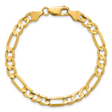 14k 6mm Concave Open Figaro Chain